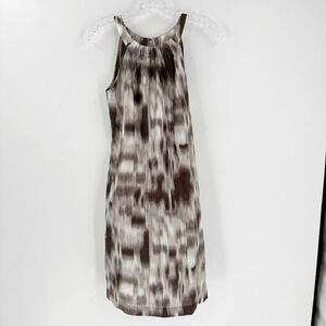 Esprit Collection Gray Tie Dye Silk Halter Neck Sleeveless Midi Dress Size 0
